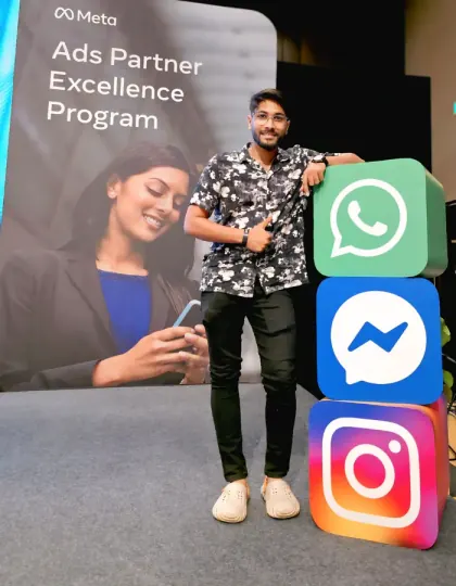 Lalit Barhate, founder of Digital Aacharya, at the Meta Ads Partner Excellence Program